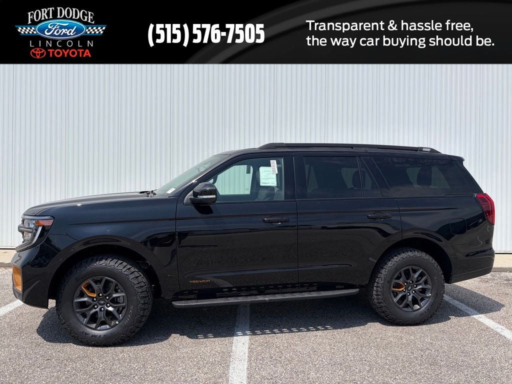 2027 Ford Expedition Tremor in Agate Black Metallic — front three-quarter view