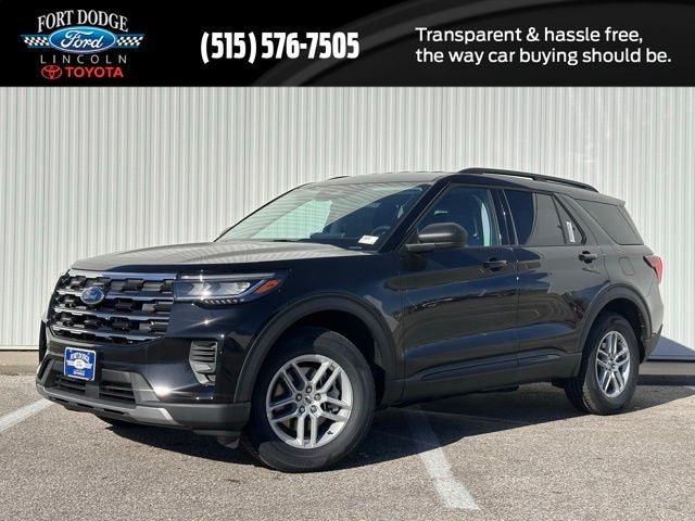 2026 Ford Explorer Active in Agate Black Metallic — front three-quarter view
