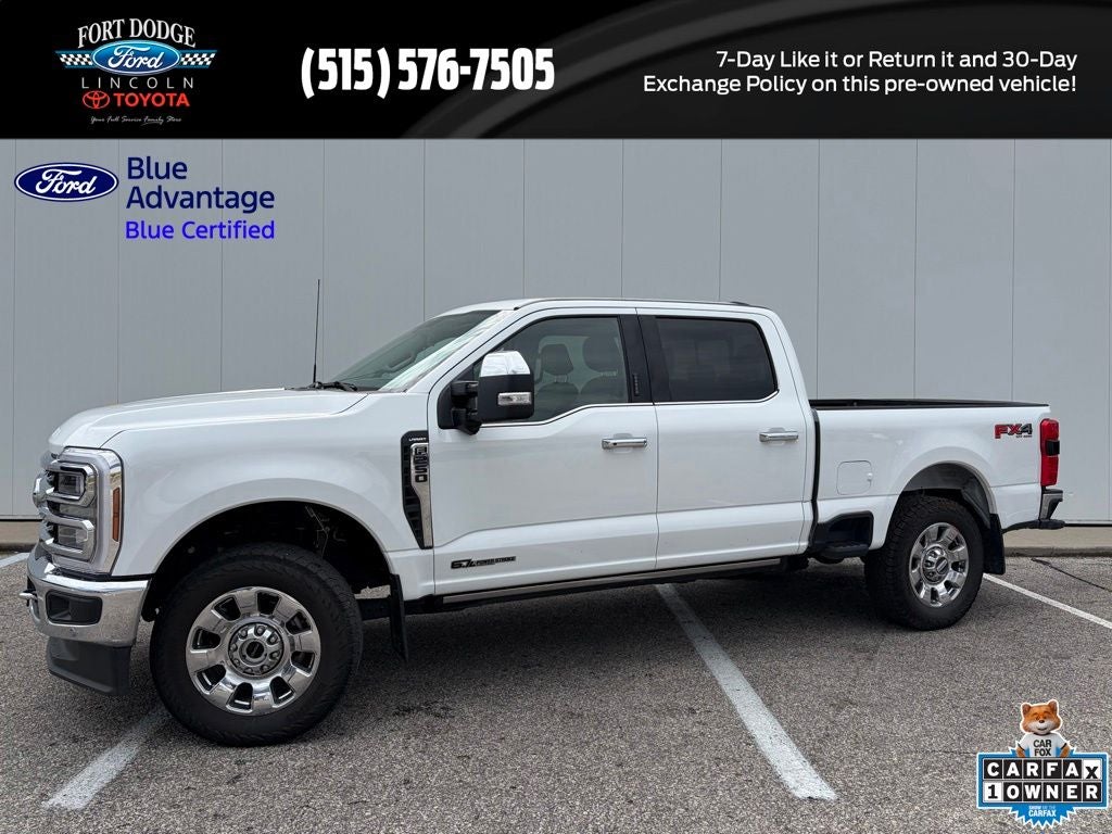 2024 Ford F-250SD Lariat in Oxford White — front three-quarter view