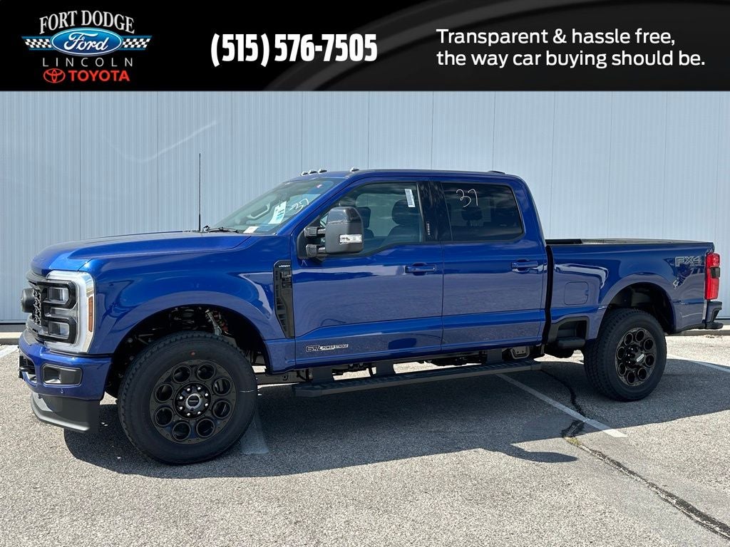 2026 Ford F-350SD Lariat in Argon Blue Metallic — front three-quarter view