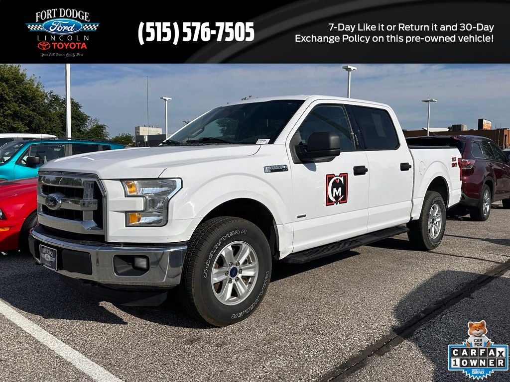 2016 Ford F-150 XLT in Oxford White — front three-quarter view