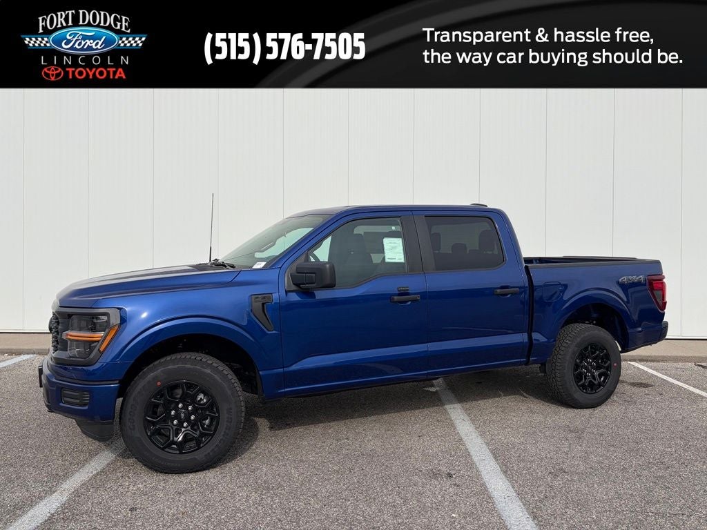 2026 Ford F-150 STX in Argon Blue Metallic — front three-quarter view