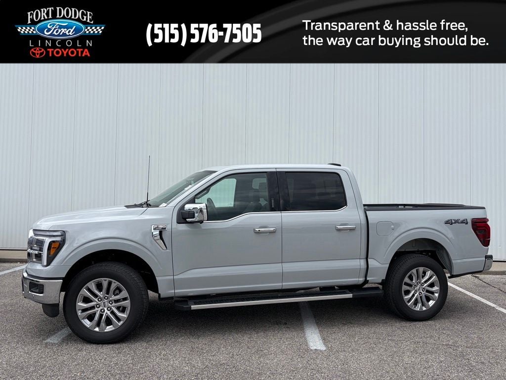 2026 Ford F-150 Lariat in Avalanche — front three-quarter view