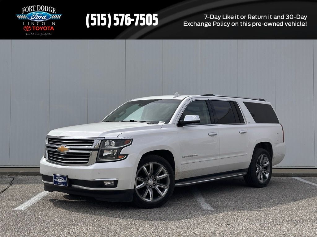 2016 Chevrolet Suburban LTZ in Iridescent Pearl Tricoat — front three-quarter view
