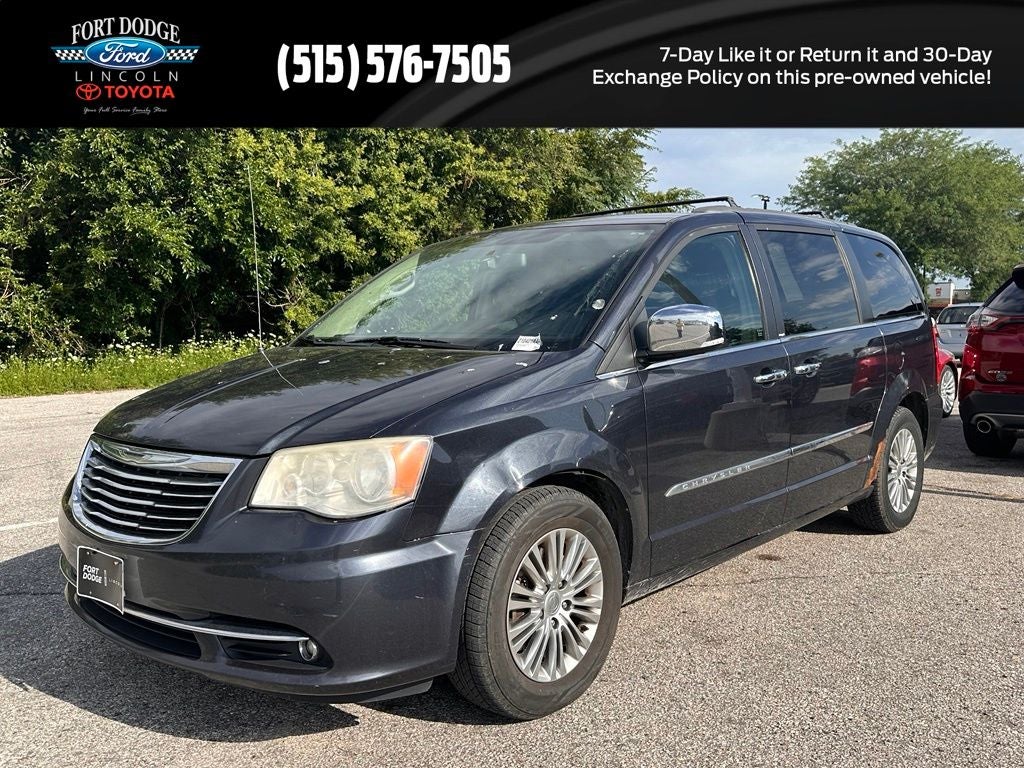 2013 Chrysler Town & Country Touring-L in True Blue Pearlcoat — front three-quarter view