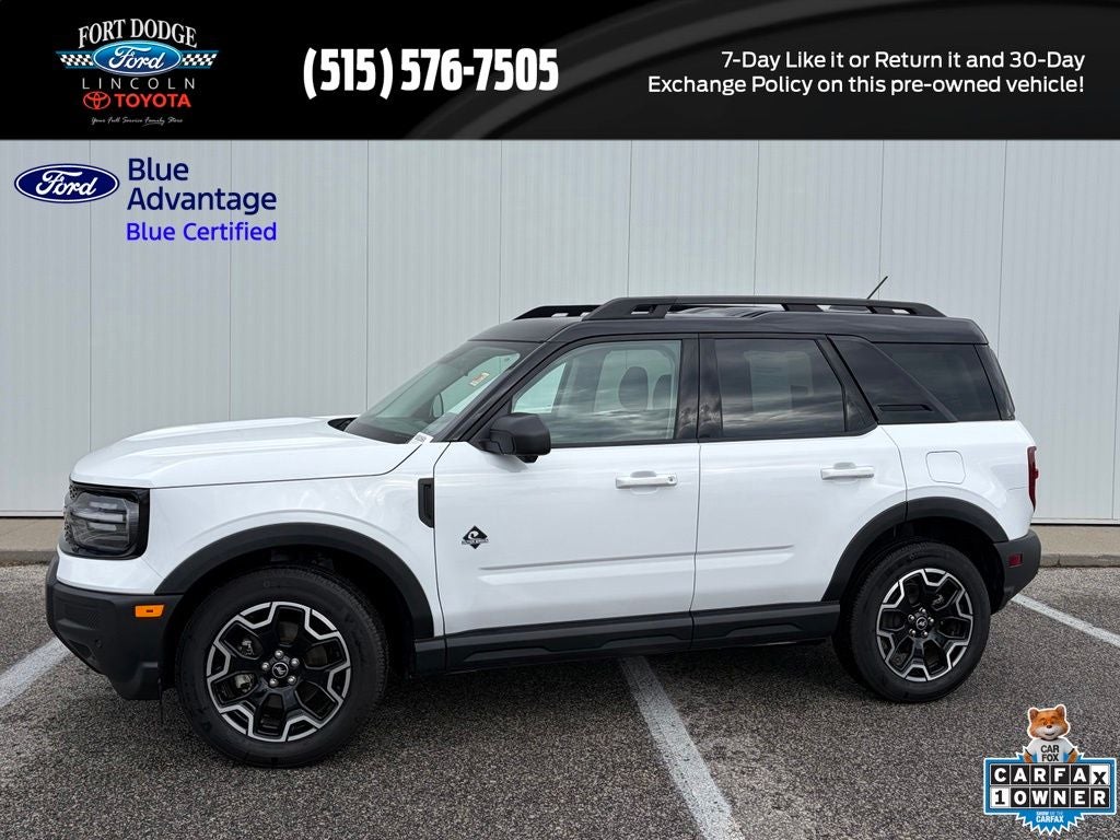 2025 Ford Bronco Sport Outer Banks in Oxford White — front three-quarter view