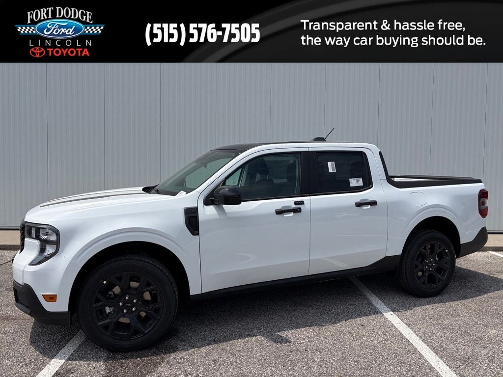 2026 Ford Maverick XLT in Oxford White — front three-quarter view