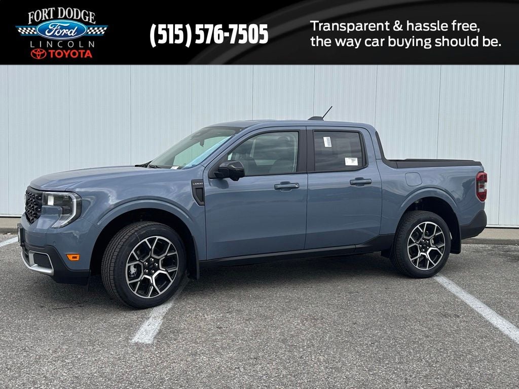 2026 Ford Maverick Lariat in Azure Gray Metallic Tri-Coat — front three-quarter view