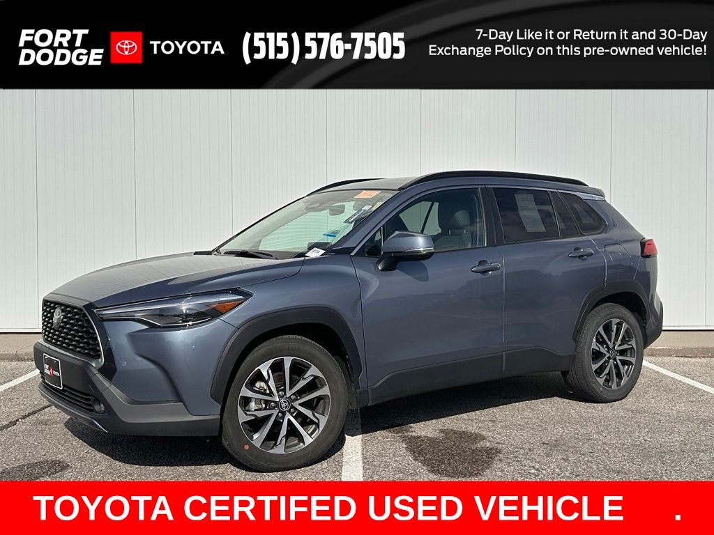 2023 Toyota Corolla Cross XLE in Celestite — front three-quarter view