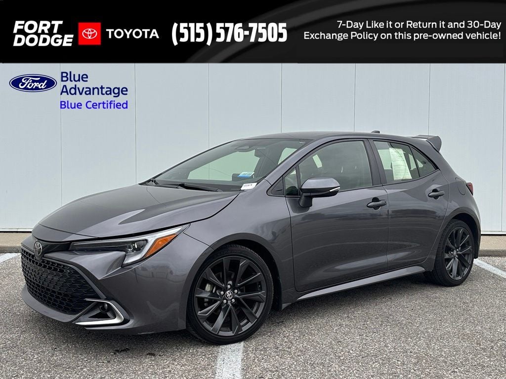 2023 Toyota Corolla Hatchback XSE in Magnetic Gray Metallic — front three-quarter view