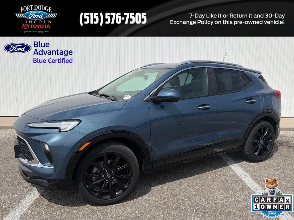 2024 Buick Encore GX Sport Touring in Ocean Blue Metallic — front three-quarter view