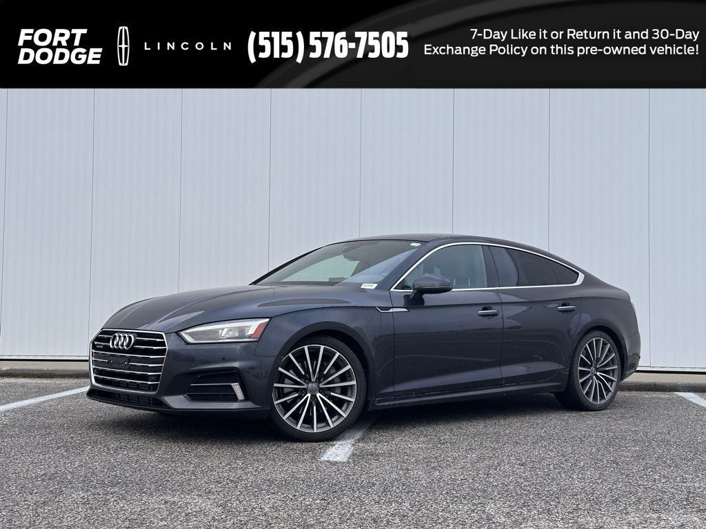 2018 Audi A5 2.0T Premium Plus quattro in Gray Metallic — front three-quarter view